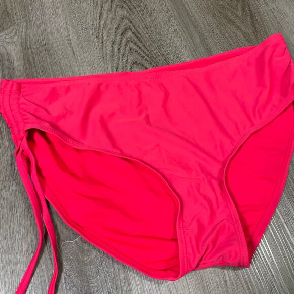 Catalina XL 16-18 Hot Pink Adjustable Ruched High Waist Swim Bottom Bikini - Picture 4 of 9